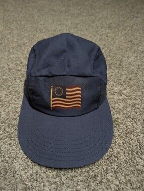 Vintage F&F 5 Panel Camper Hat With Betsy Ross Flag Made In USA